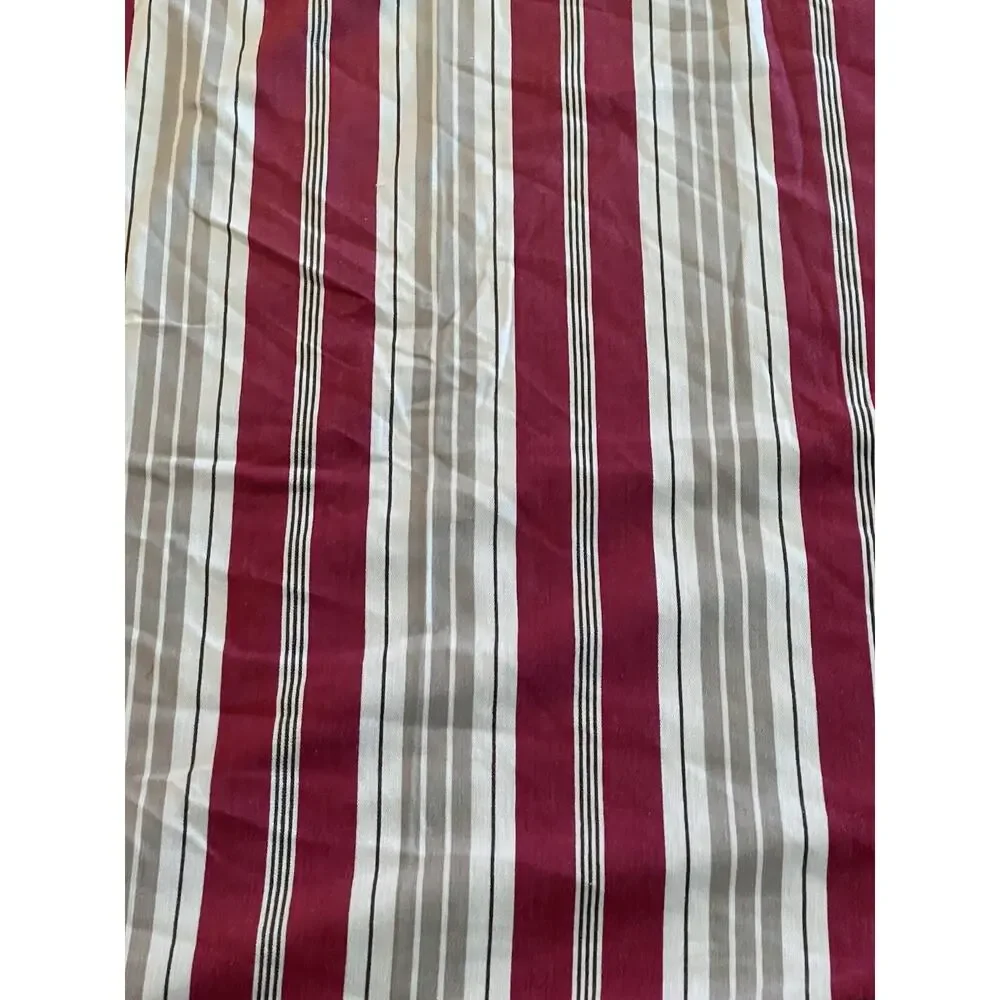 POTTERY BARN DUVET COVER Stripe French Nautical Red Ivory Tan 100% COTTON 78x86